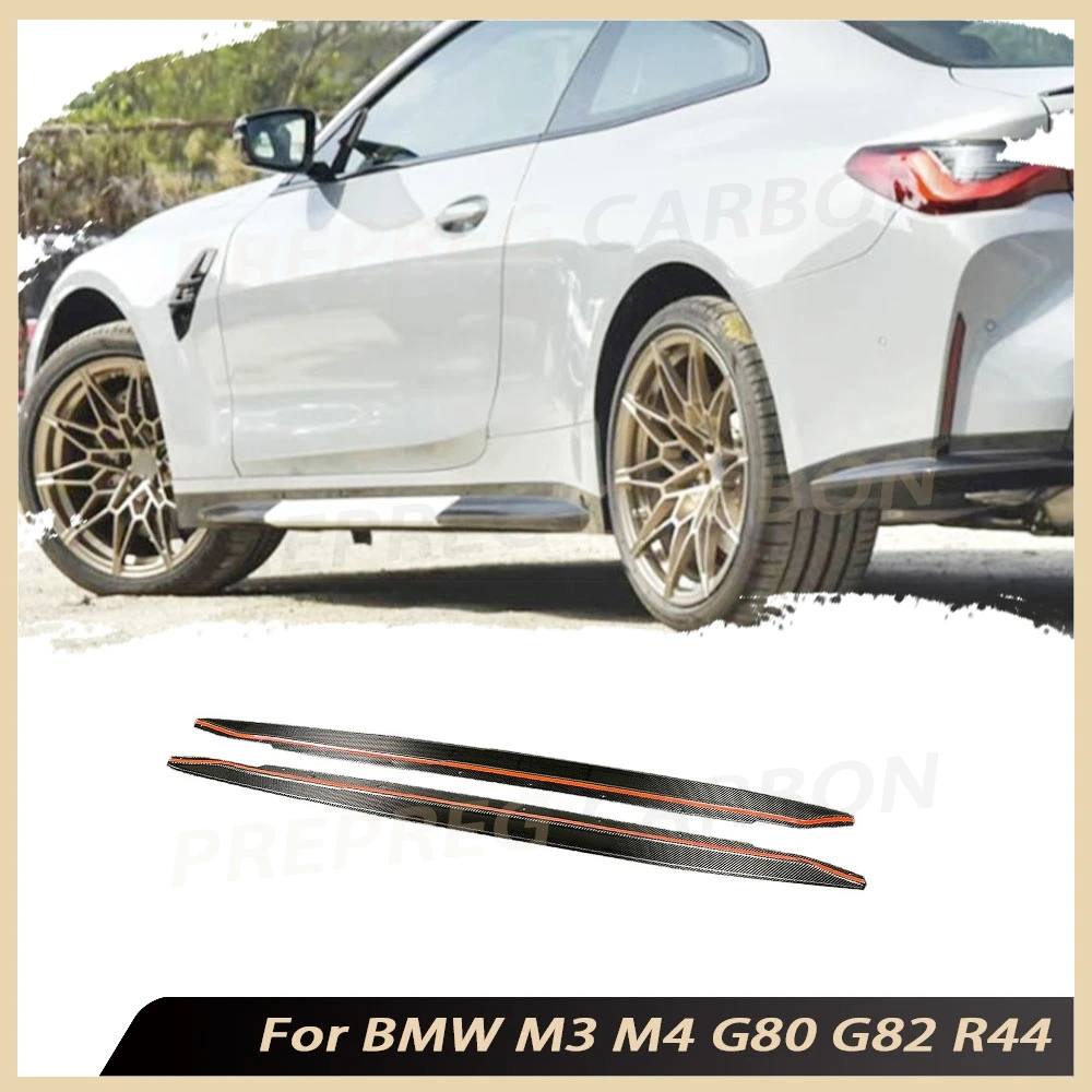 

Накладки на пороги и сплиттер бампера из сухого карбона (препрег) для тюнинга BMW G80 M3 G82 G83 M4 2021-2024, комплекты обвесов из FRP