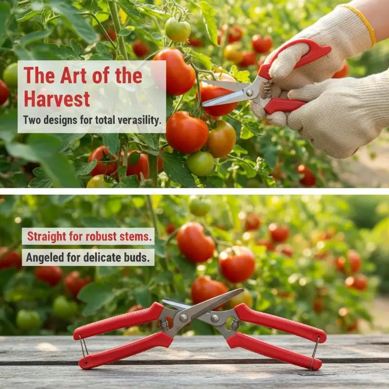 Household Garden Pruning Shears Sharp Stainless Steel Blades Non-Slip Red Handles for Potted Plant Flower Branch Pruning