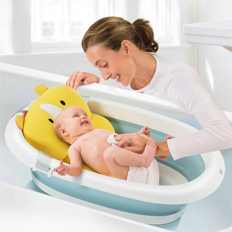 Baby Safety Bath Mat Cushion Portable Bath Anti-Slip Cushion Seat Infant Floating Bather Bathtub Pad Shower Security Support Mat