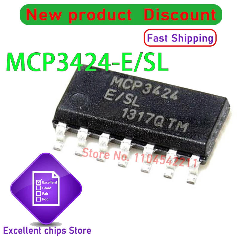 100% New MCP3424-E/SL MCP3424-E MCP3424 SOP14 Chipset (5-20piece)