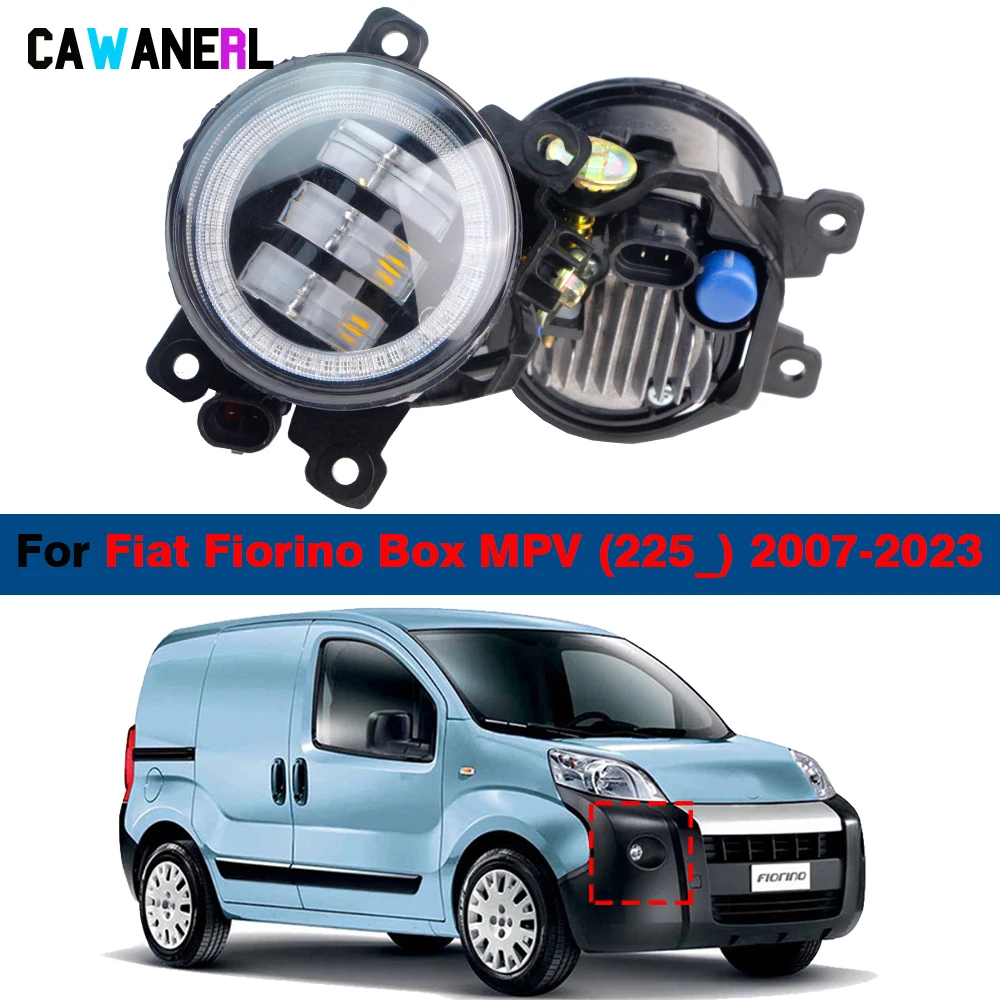 2 Pieces Car 30W H11 LED Fog Light Assembly Angel Eye DRL Daytime Running Lamp For Fiat Fiorino Box MPV (225_) 2007-2023