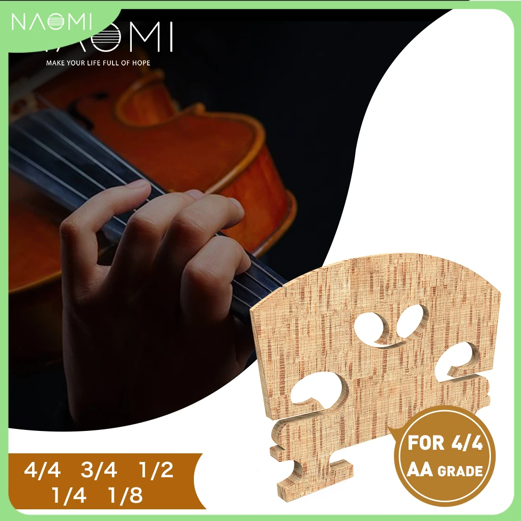 NAOMI Grooved G D A E Violin Bridge Selected AA Grade Maple Bridge French Style For 4/4 Violin Use