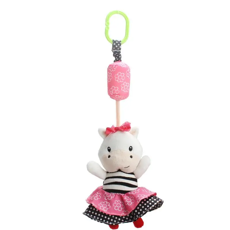 Juguete de cebra de dibujos animados para bebé, campanas de viento, tela segura colgante para cuna, cochecito masticable, No se decolora, felpa suave no tóxica Gi A6K9