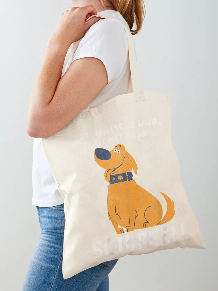 Up My Name is Dug Squirrel Tote Bag Women's beach bags canvas tote bag Handbags women