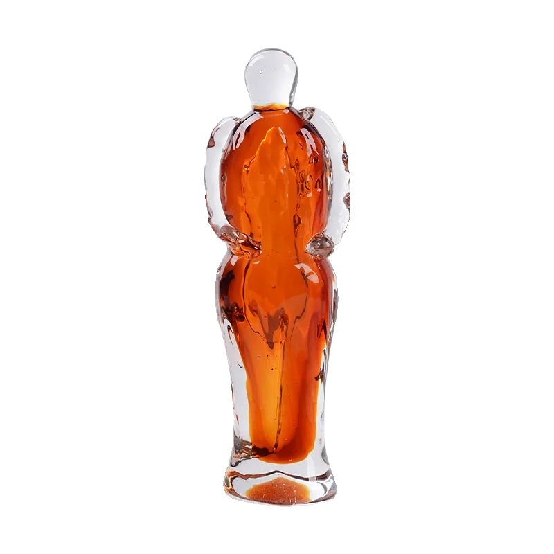 

Glazed character ornament, light luxury and high-end sense of wabi sandy wind high-end transparent crystal thickened glass art a