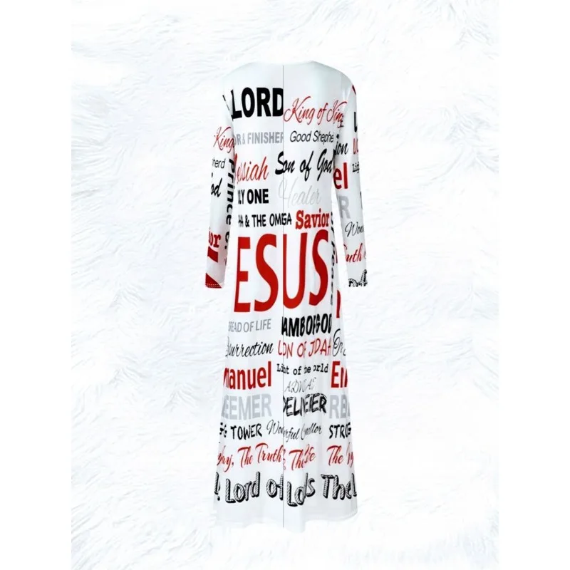 Spring and Summer New Style Fashionable and Elegant Printed Dress Women's Long-sleeved Loose Simple Dress