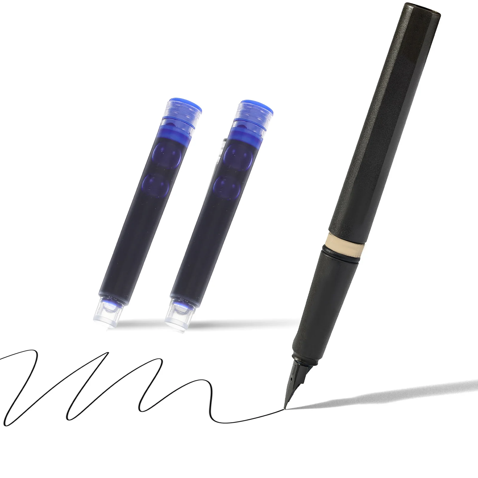 

1Set Fountain Pen Ink Refills Quick-Drying Black Refillable Ink Cartridges Smooth Writing for Students School Homework Practice