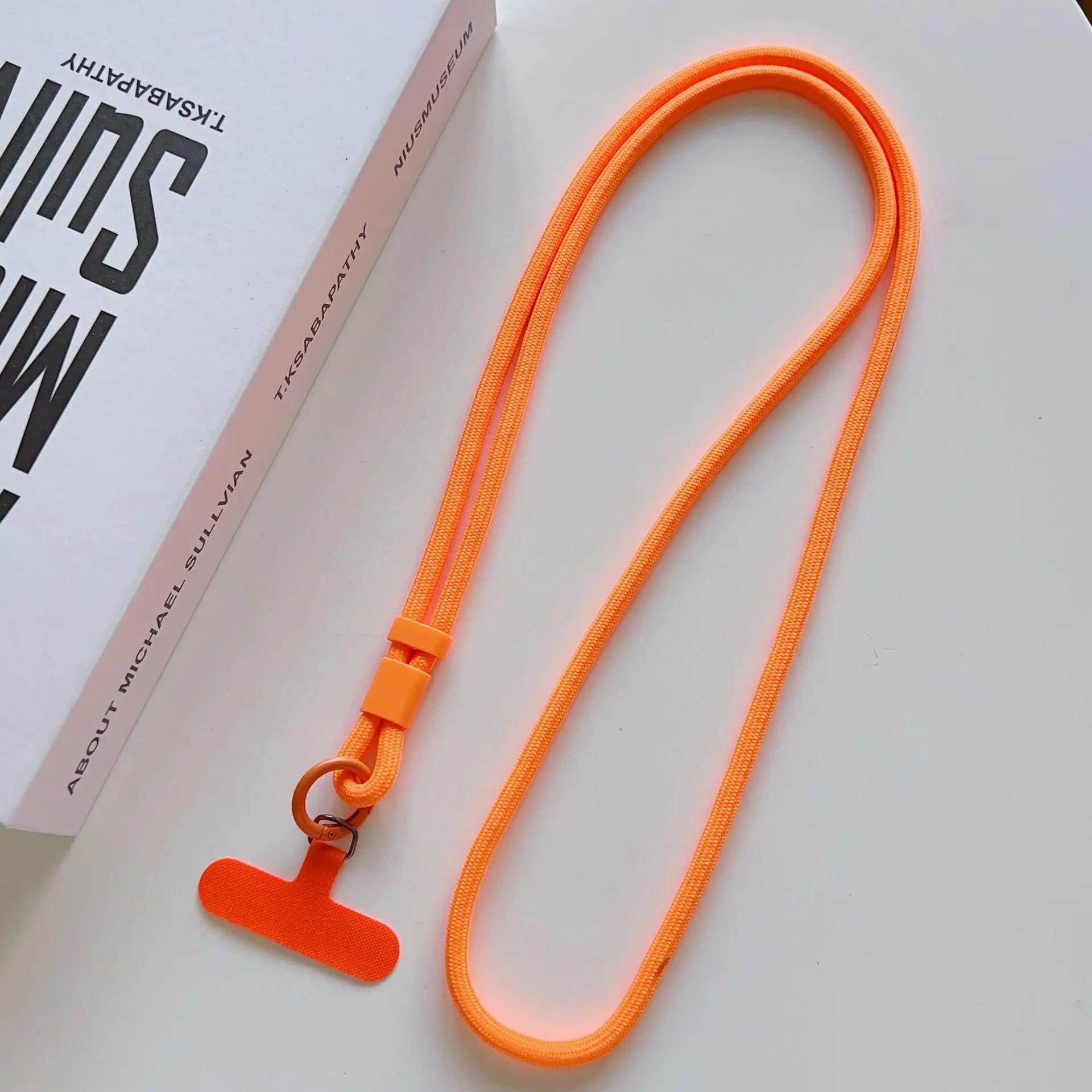 Personalisierbares, trendiges Handy-Lanyard in Uni-Farbe, diagonal tragbar, langer Schultergurt, Seil-Halskette, universell, 60cmx2