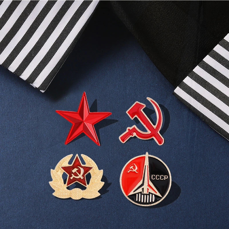 for Bag Lapel Pins Buckle Vintage Jewelry Gift for Military Fans Friend CCCP Enamel Pins Custom Cold War Badge USSR Pines