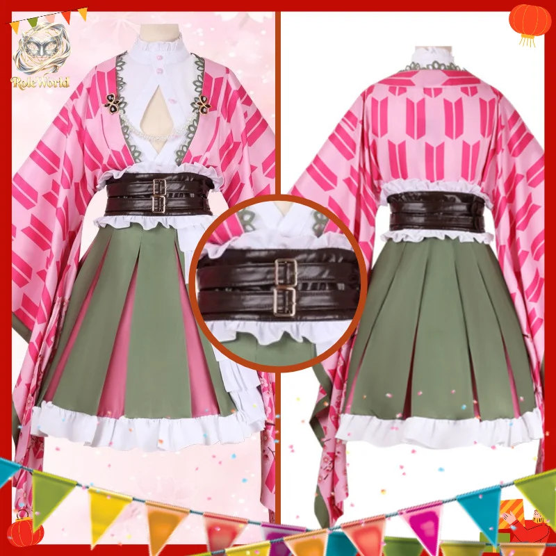 Disfraz de Mitsuri Kanroji para el 5º Aniversario del Festival, Traje de Cosplay de Anime para Comic Con y Halloween