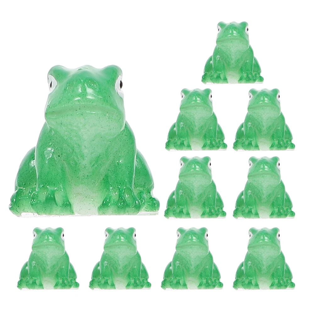 

10PCS Car Style Resin Frogs Micro Landscape Decor Frog Miniature Miniature Ornaments Animals Micro Landscape Decor