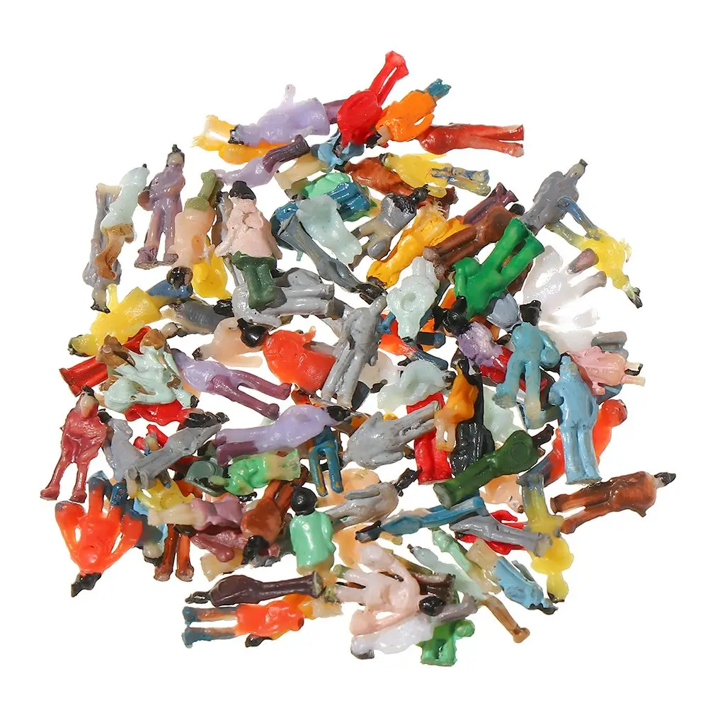 50/100pcs 1:200/1:100/1:150/1:75/1:50/1:30/1:25 Scale Model Building People Figures Mixed Color Plastic Colorful People