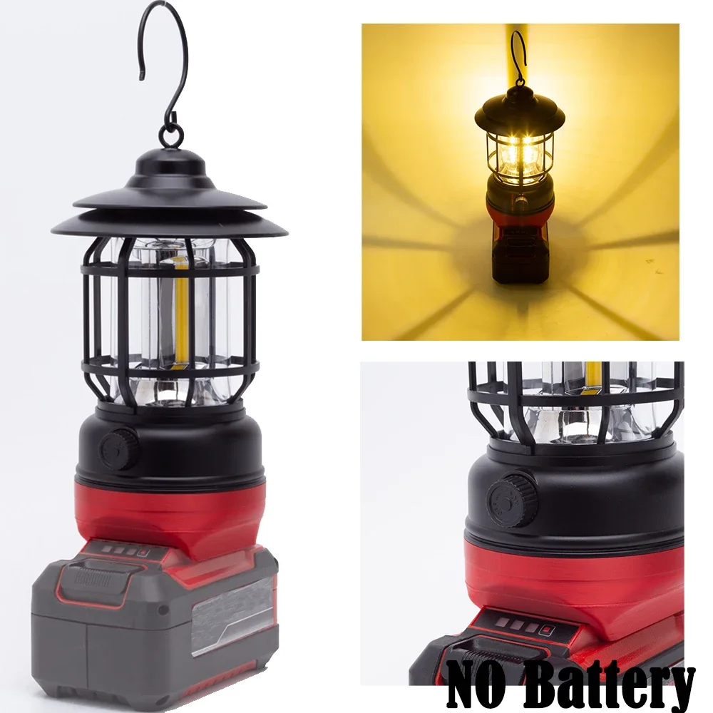 

LED Camping Lantern For Ozito Power X-Change PXC 18V Lithium Battery Battery Hanging Tent Light Outdoor (Not include battery)