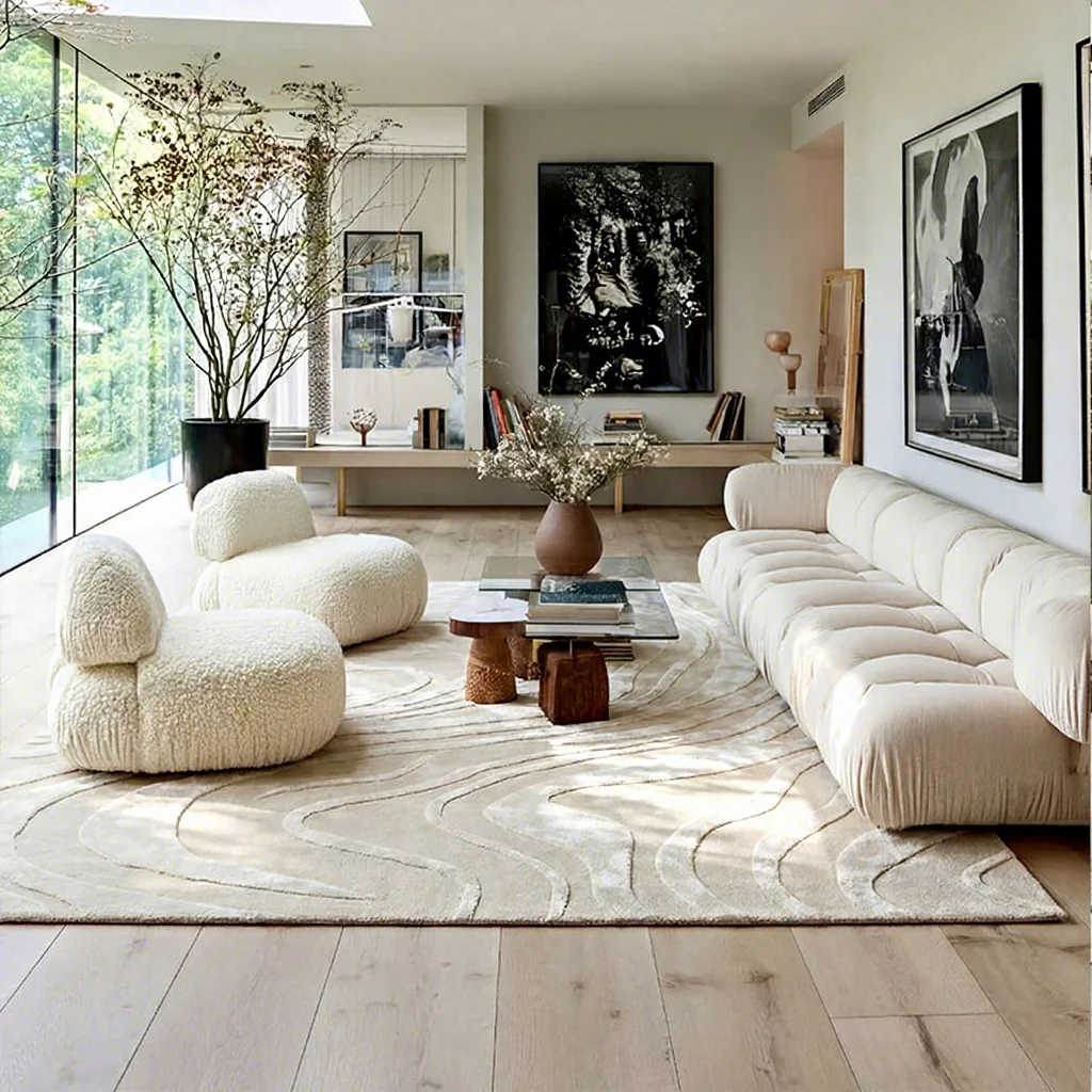 2026 Luxury Premium Hand Tufted Wool Rug for Living Room Large House Handmade Custom Modern Pattern Carpets for Home Decorpromot