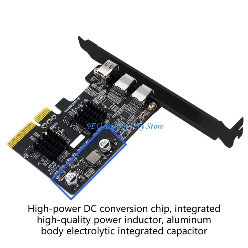 محولات بطاقة الفيديو U75B PCIe 4X إلى DisplayPort من النوع C لإخراج البيانات بسرعة عالية وإعدادات الشاشات المتعددة #3