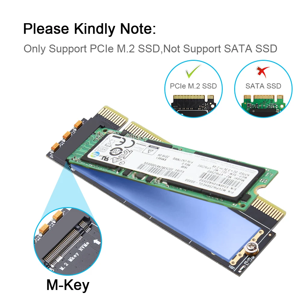 Zexmte NVME Adapter PCIe 16x M.2 NVMe Adapter M.2 to PCIE3.06 Expansion Card Hard Drive Adapter Support PCIe x4x8x16 Slot A Pci