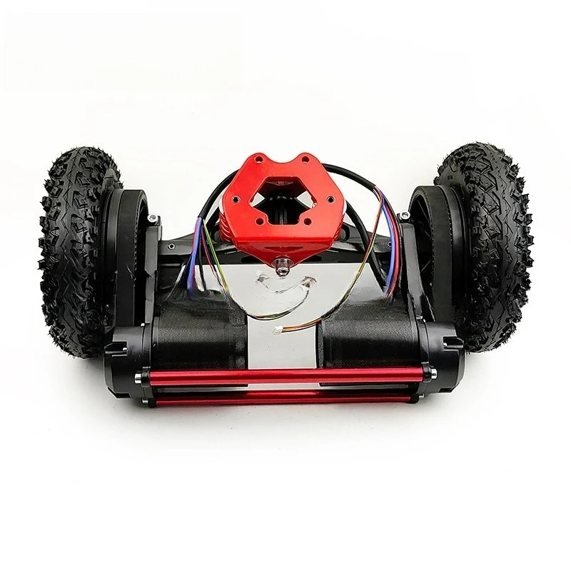 Electric Longboard with Belt Drive for Red Four-Wheel Drive Skateboard Frame Mountain Board 11 Inch Trucks 8 Inch Wheels