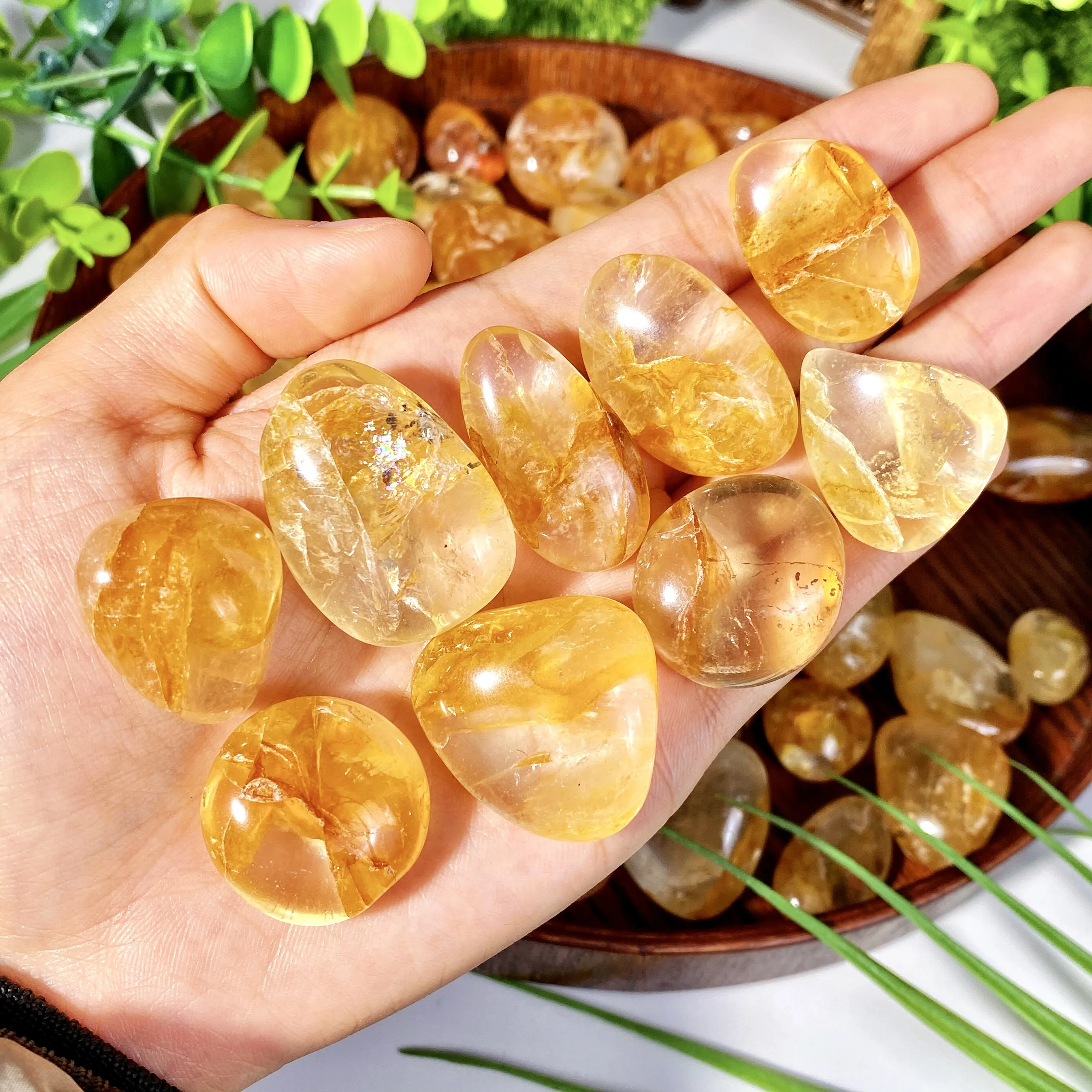 معالج ذهبي أحجار كريستال طبيعية ، كوارتز ، معادن ، أحجار كريمة ، لمعان ، جودة عالية ، 5 * * ، 10-50 *