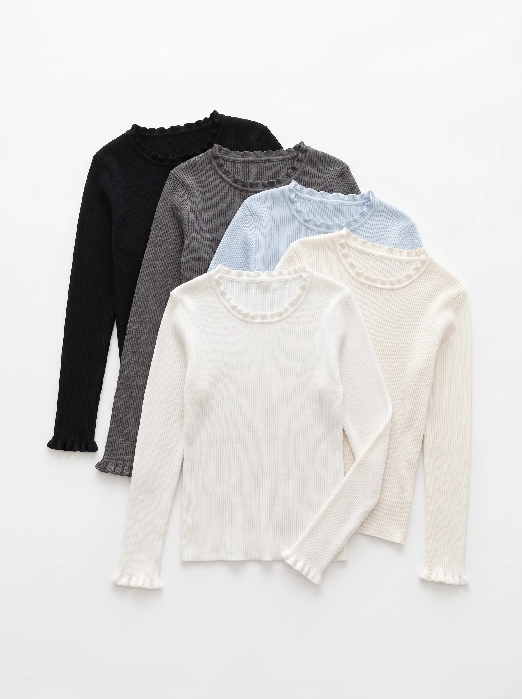 Long Sleeve Soft Tops 2026 Autumn Winter O-Neck Knitted Women Pullovers Casual Versatile Ruched Sweater Slim Base Layer Jumper