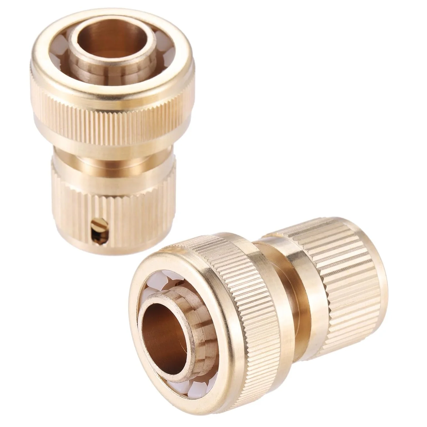 2Pcs Brass Quick Coupling Garden Water Connector for 3/4 Inch Hose,Hose Connector 3/4 Inch for Pipe Connecting Garden Tools Hose