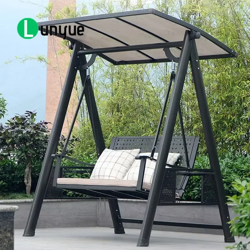 Custom Aluminum Frame Swing Chair Bench with Canopy for Outdoor Garden Courtyard Patio Furniture Durable Weather Resistant