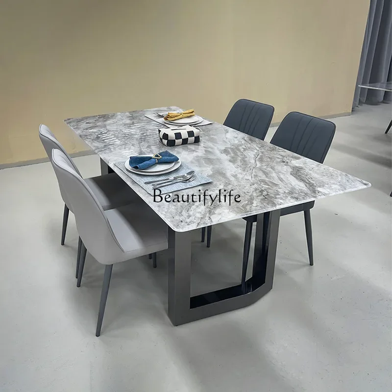 

yj58 Italian minimalist luxury stone dining table natural marble water ink round dining table
