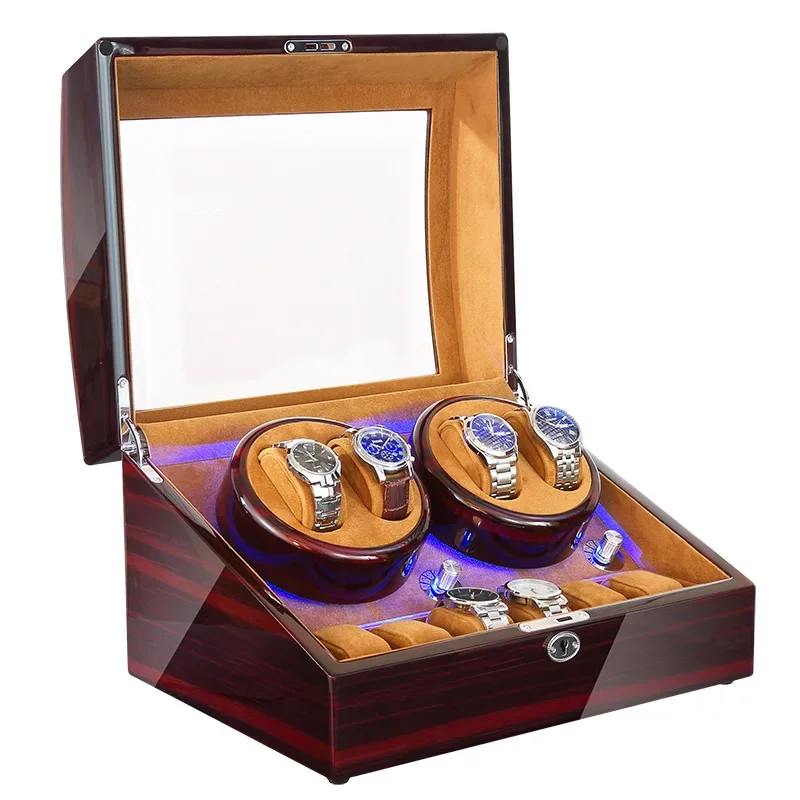 

Mechanical Watch Winder Box Movement Silent Automatic Rotator Watch Winders Motor Wrist Watches Showcase Storage Boxes with Lock