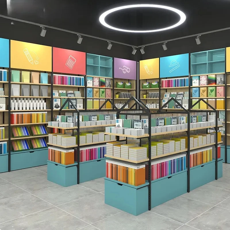 custom.Supermarket Stationery Store Shelves Cosmetics Multi-functional Shelf Retail Boutique Stand With Store Layout Design