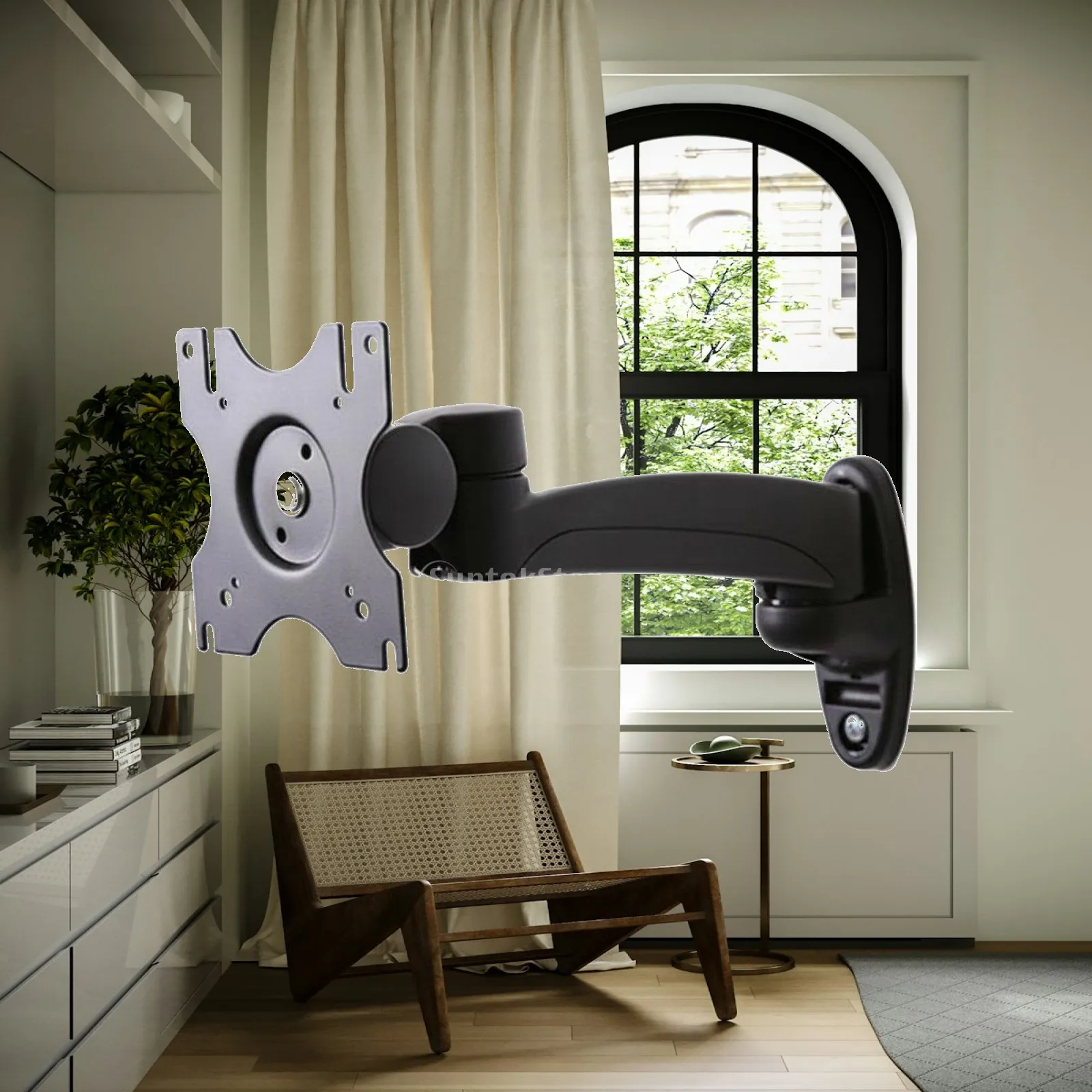 Aluminum Alloy Retractable Wall Mount Bracket for Monitor TV Swivel Articulating Arm Space Saving