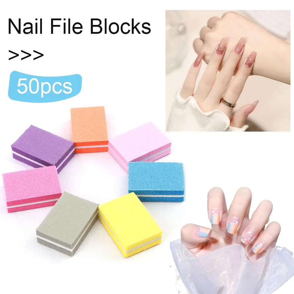 50 Uds. Bloques de lima de uñas, bloque de lijado de uñas, herramienta de reparación suave, limas de lijado, Mini lima artística, esmalte de uñas, bloque de uñas C9k2