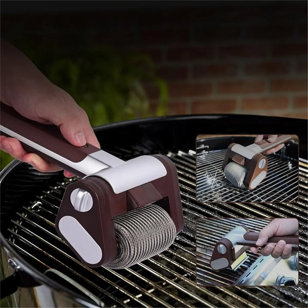 DT81 Bristle-Free Grill Brush Tool W/LED & Longer Run Time, Cordless/Rechargeable, Power Roller Blasts Away Burnt-on Food B