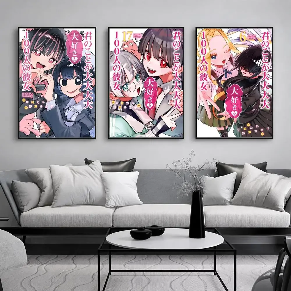 Anime The 100 G-Girlfriends Who Really Love You Poster Wall Art Print Sticker for Bedroom Living Room Dorm Modern Home Decor