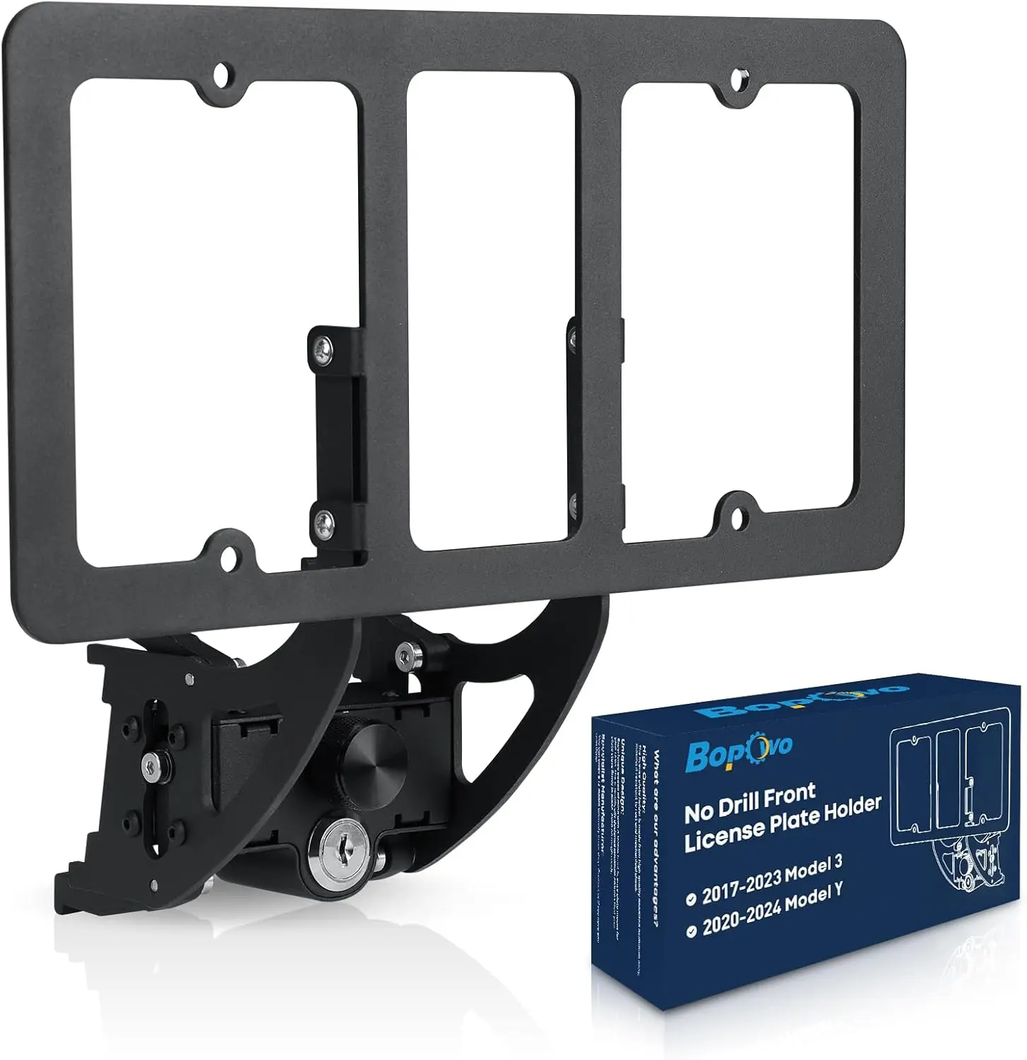 

No Drill Front License Plate Holder for Tesla Model 3 & Y (2017-2024), Safety Design, No Adhesives