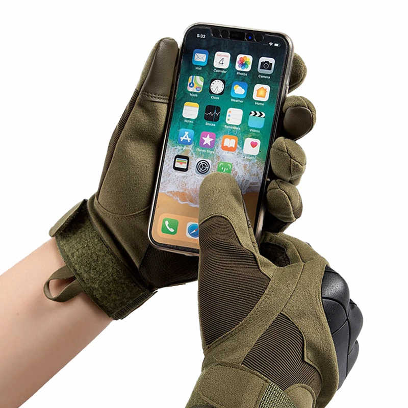 Tactical Full Finger Men Gloves Touch Screen Paintball Airsoft Hard Knuckle Outdoor Climbing Riding Army Combat Gloves