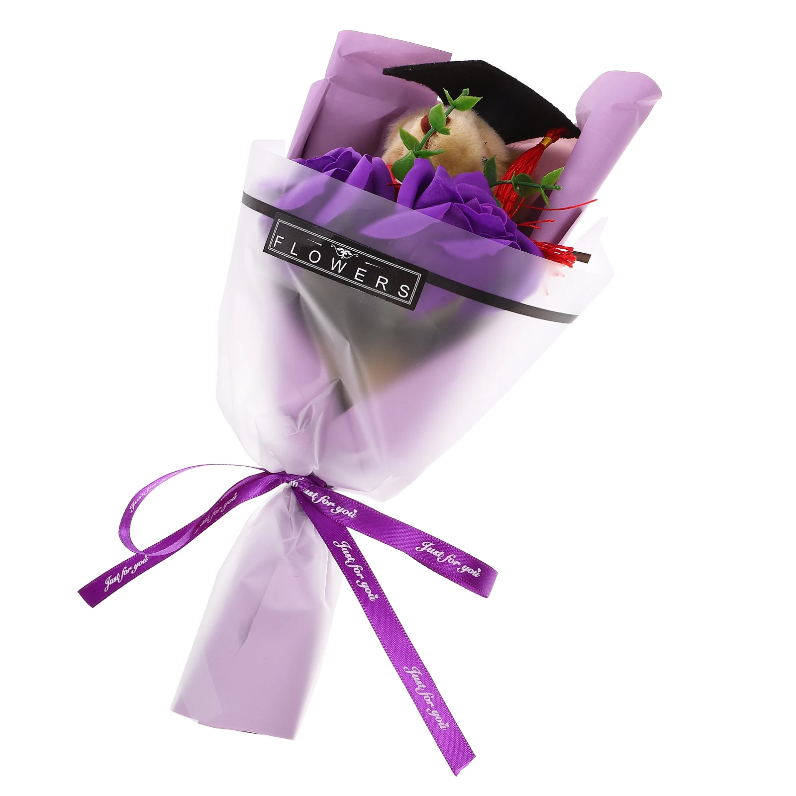 

Graduation Bear Graduation Bouquet Purple Doctor Photo Props Stable Material Romantic Party Favor Creative Gifts
