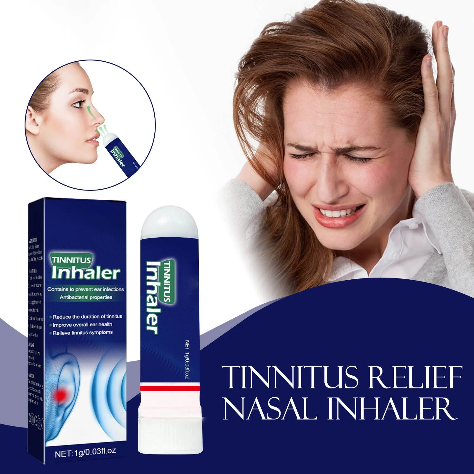 3/5pcs  Tinnitus Relief Tinnitus Device Natural Nasal Inhaler For Quick Relief Of Nasal Congestion Daily Stress Relief（1ML）