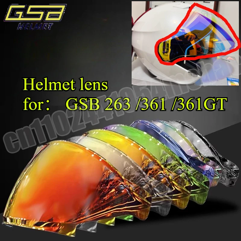 

Motorcycle Helmet Lens for GSB 263/361/361GT Color Transparent Mirror Motorcycle Road Helmet Gold Plated Original Replace Lens