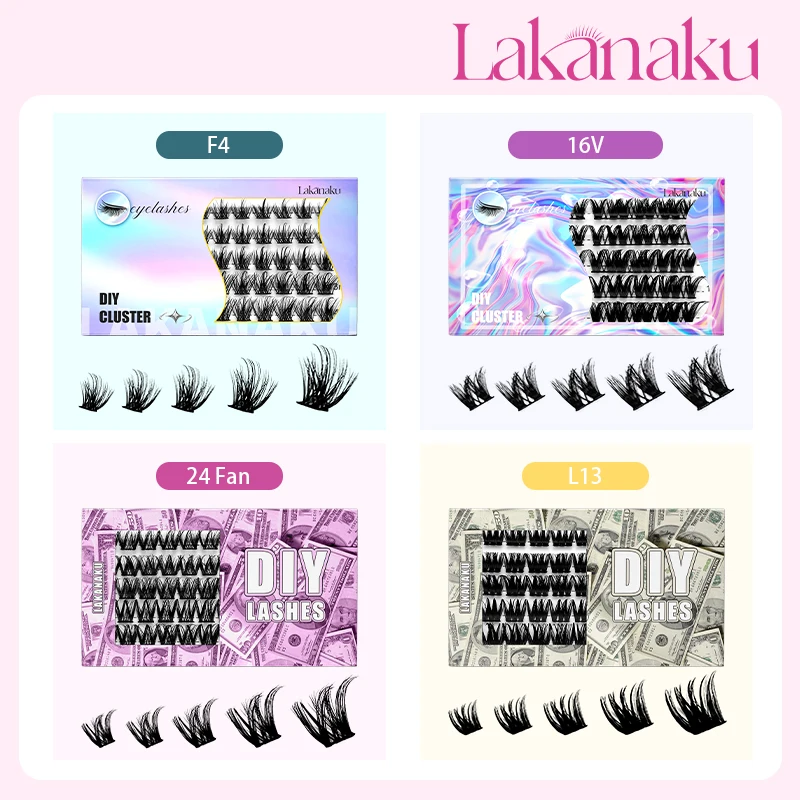 LAKANAKU Cluster Wimperextensions Mega Volume Wimpers Pluizige Wimpers DIY