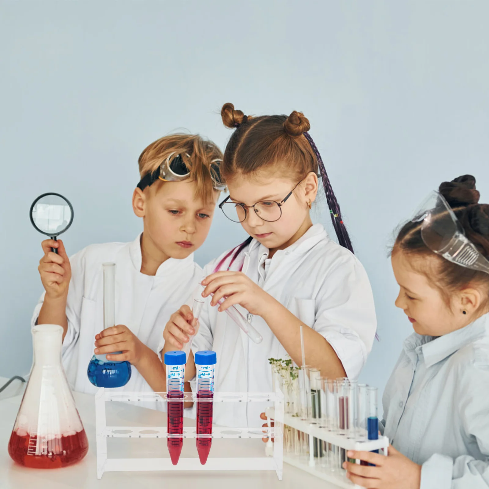 

Test Tube Rack 2-Layer Acrylic Round Hole Holder For Centrifuge Tubes Laboratory Storage Transparent Stand Durable Tube