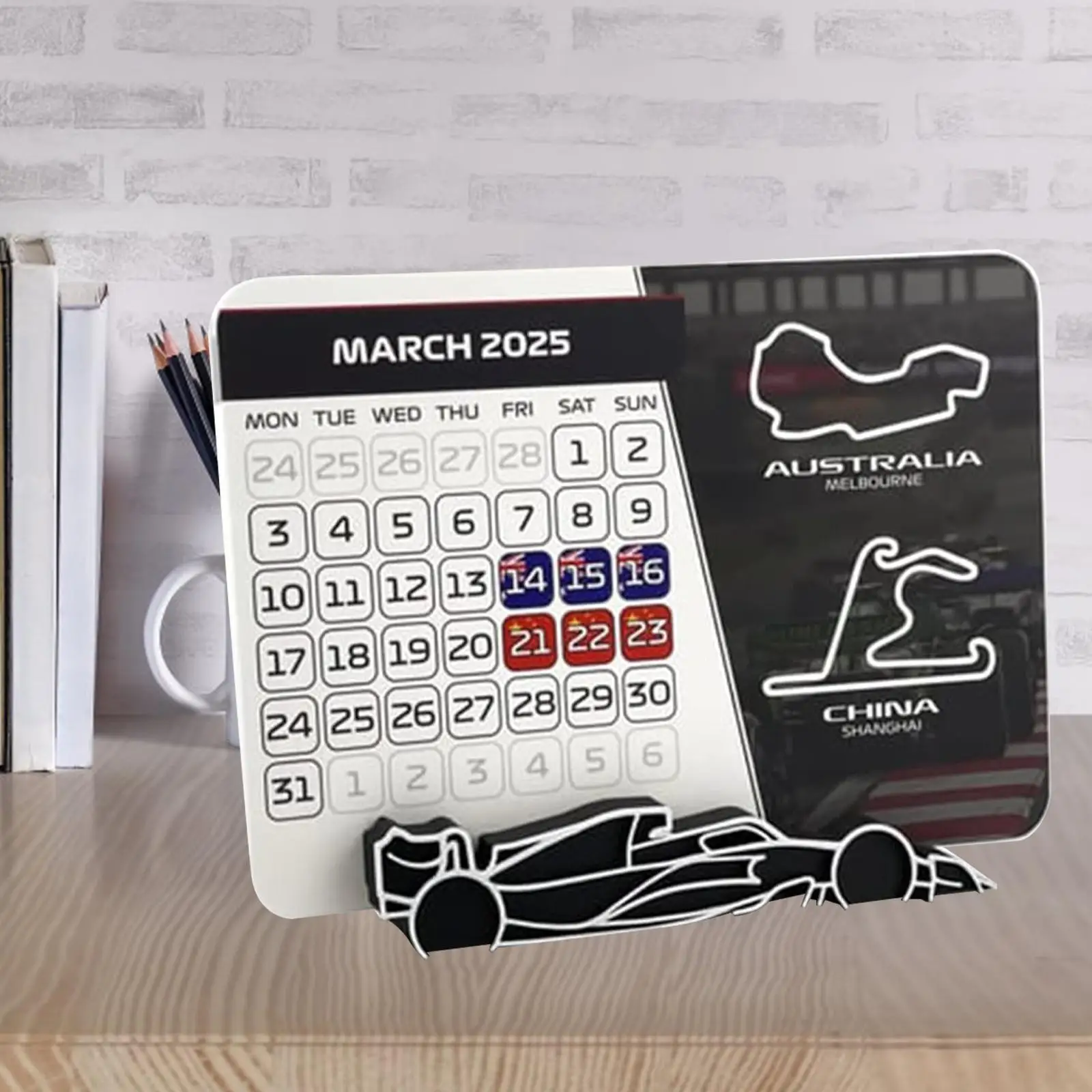 Desk Calendar Motorsport Fans Gift F1 2025 Calendar for Shelf Cabinet Home