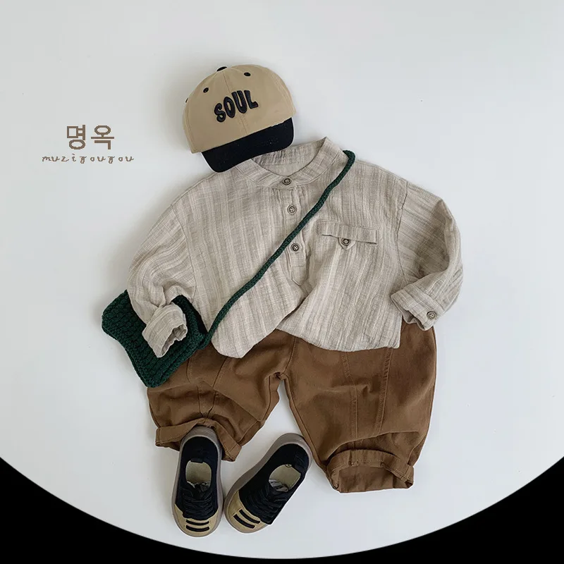 Trousers Boys Grils Children Spring Autumn All-matching Simple Korean Loose Casual Fashionable Comfortable Retro