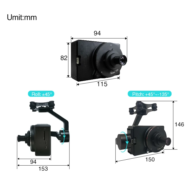 Foxtech Map-102 Medium Format 102 Megapixels Uav Drone Gimbal Mapping Camera For Industrial Aerial Mapping Surveying