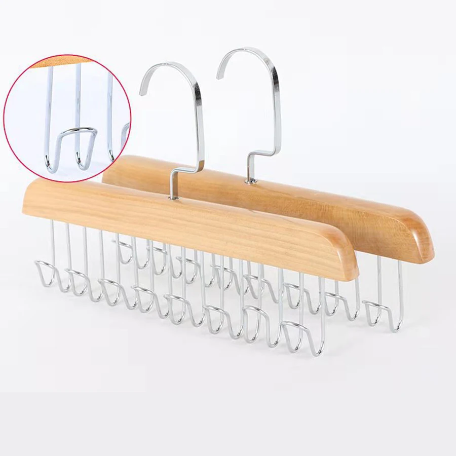 8 hook multifunctional solid wood hanger Perfect for hanging belts, hats, vests, underwear, silk scarves, dormitory home goodies