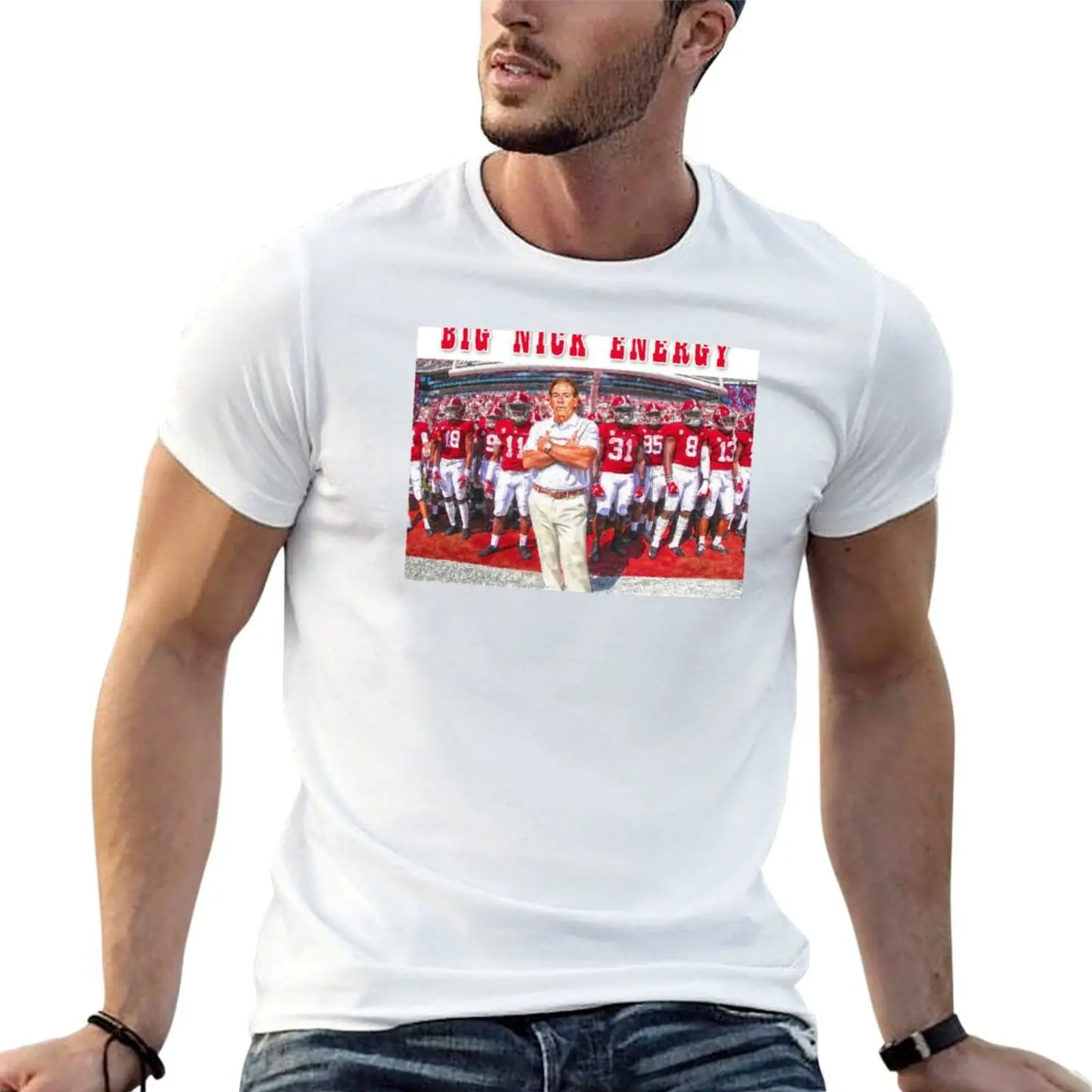 

nick saban big nick energy T-Shirt man graphic t shirt t shirts for man pack cotton T-Shirt