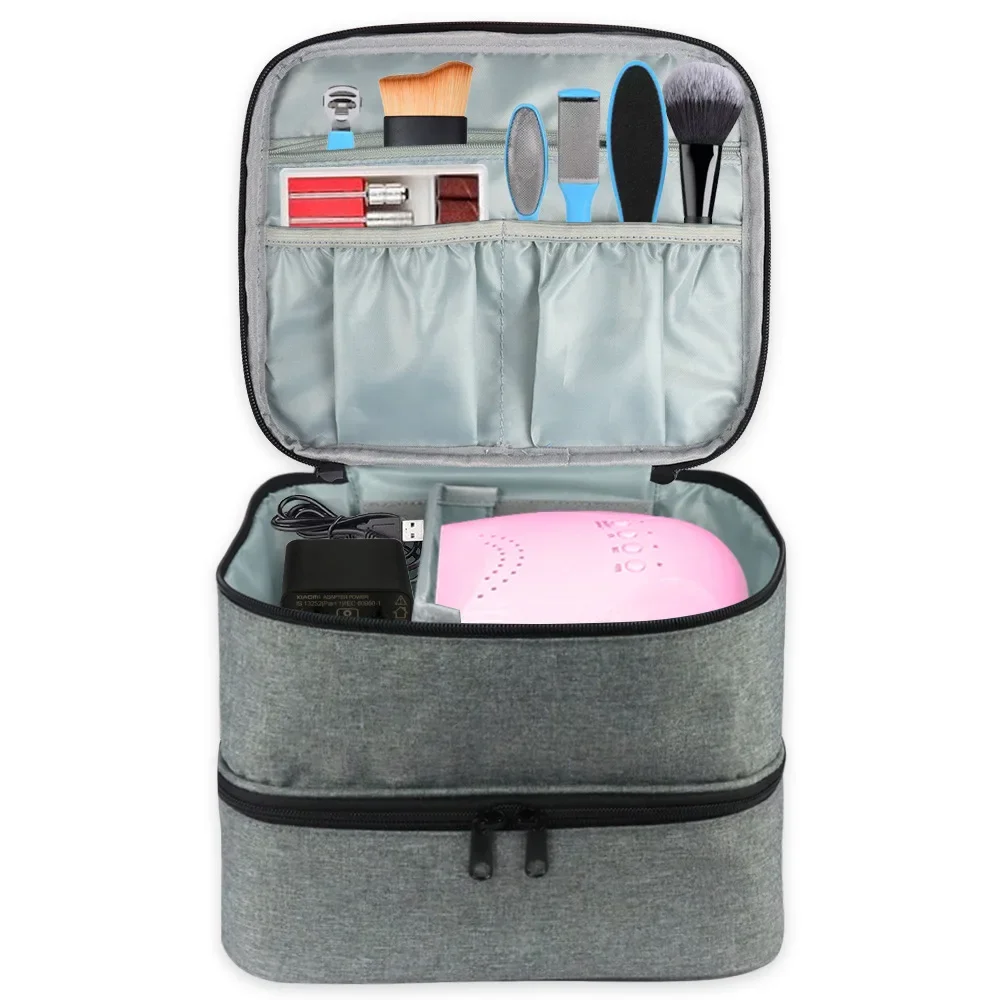 

Nail Polish Storage Bag Large Nylon Storage Bag for Nail Polish Holder Double Layer Travel Carrying Bag Organizer Manicure Tools