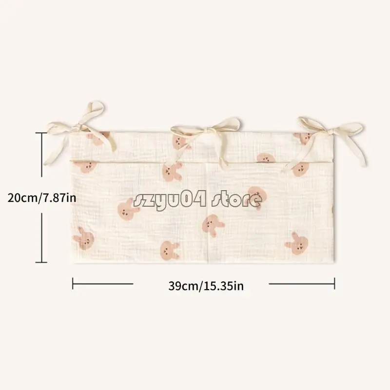 4 × 7D كيس منظم السرير القطني القابل للتنفس مع مقصورات واسعة لسرقة السرير