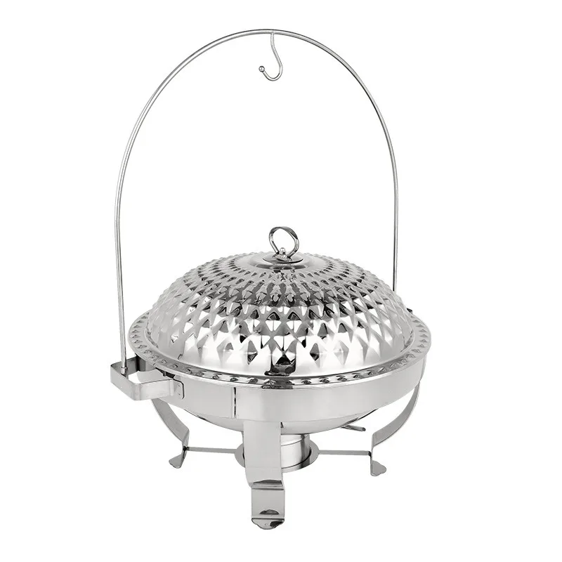Golden buffet stove Small hot pot lid can be hung Hotel restaurant stove Stainless steel