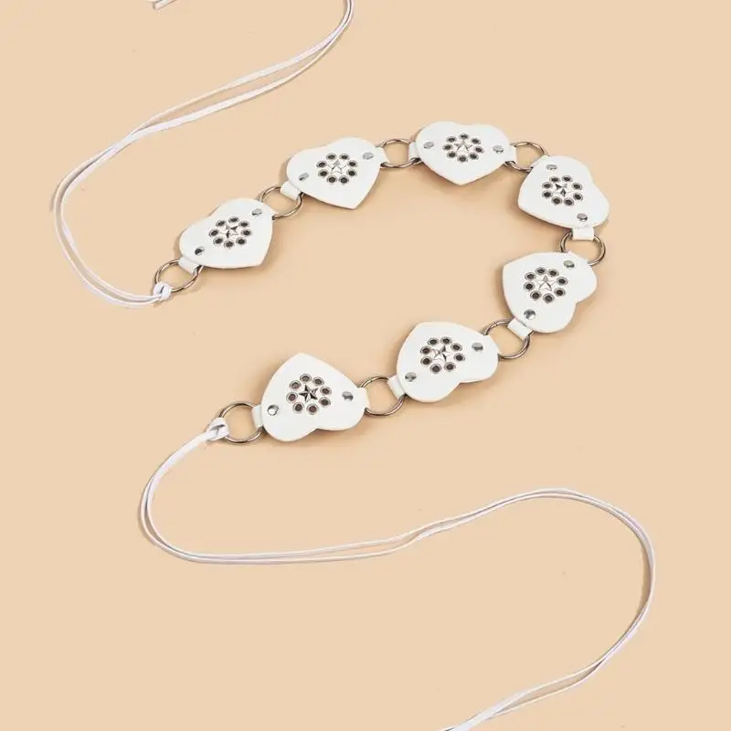 

31BB Heart Waist Belt Chain with Grommet Party Costume Sexy Metallic Jewelry for Jeans Body Jewelry for Women Hot Girls