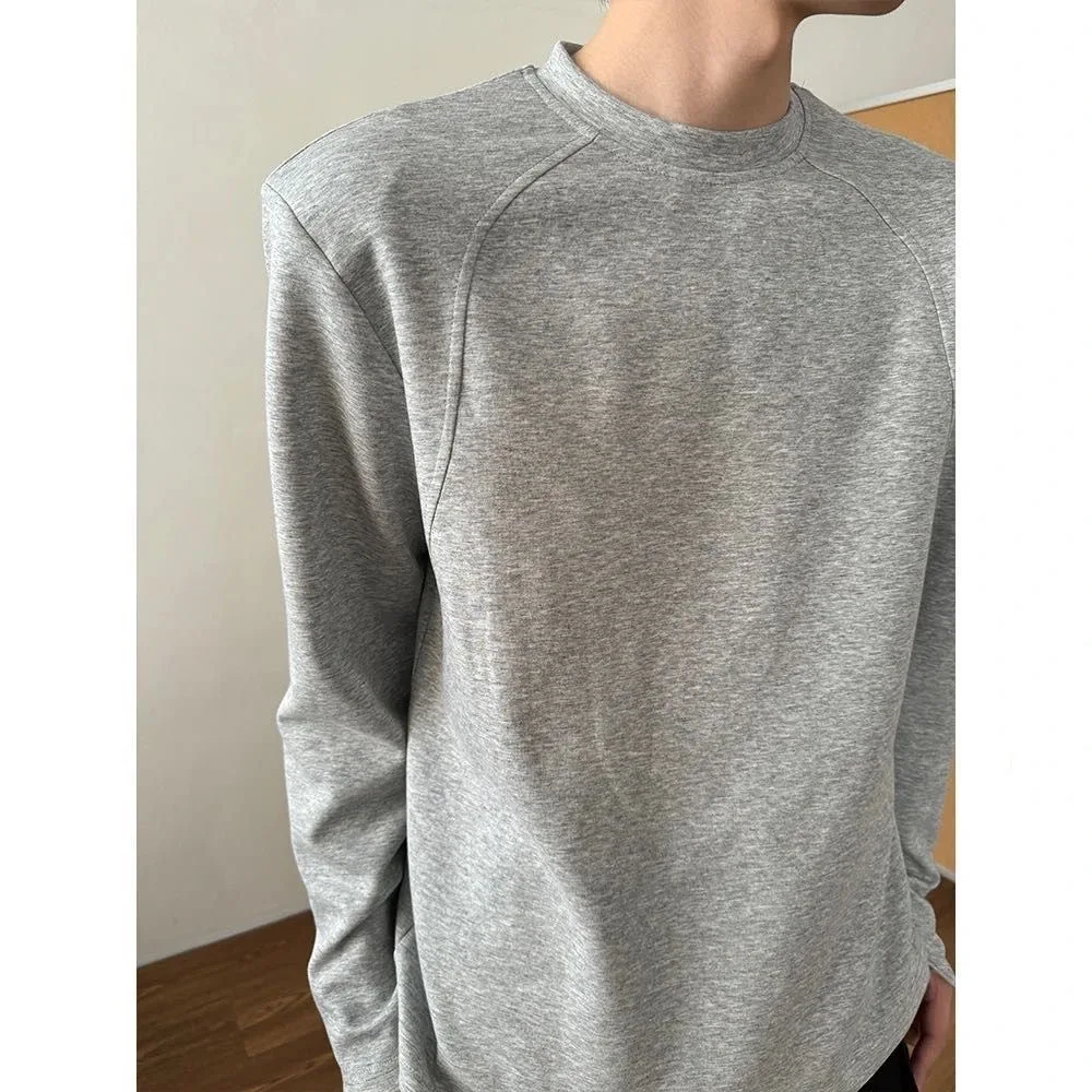 American Retro Heavyweight Deconstructed Patchwork Long Sleeve T-Shirt For Men, Niche High-End Base Shirt Top