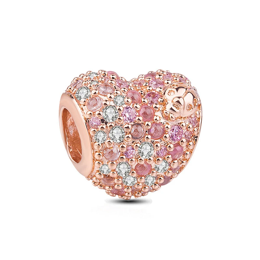 رائجة البيع لتقوم بها بنفسك تألق بافي القلب أقفال استرخى وشجرة العائلة القلب خرز تميمة صالح الأصلي الفضة 925 سوار مجوهرات هدية